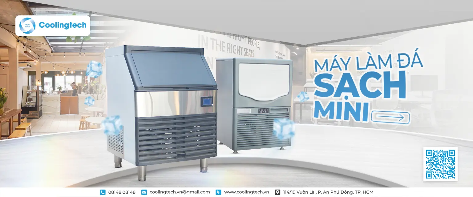 Máy Làm Đá Sạch Mini – Giải Pháp Làm Đá Tự Động Cho Quán, Gia Đình Và Văn Phòng