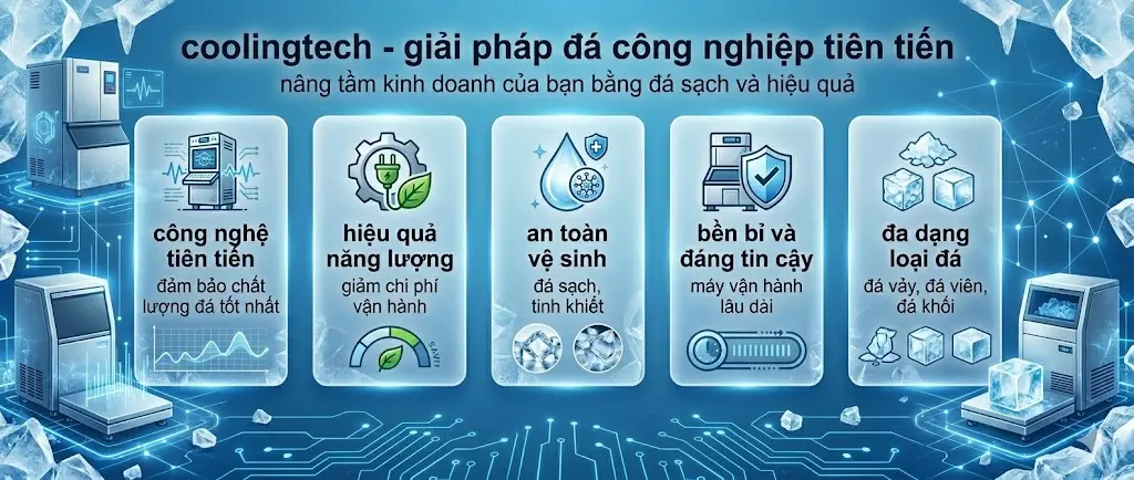 TẠI SAO NÊN CHỌN MÁY LÀM ĐÁ THƯƠNG HIỆU COOLINGTECH VIỆT NAM