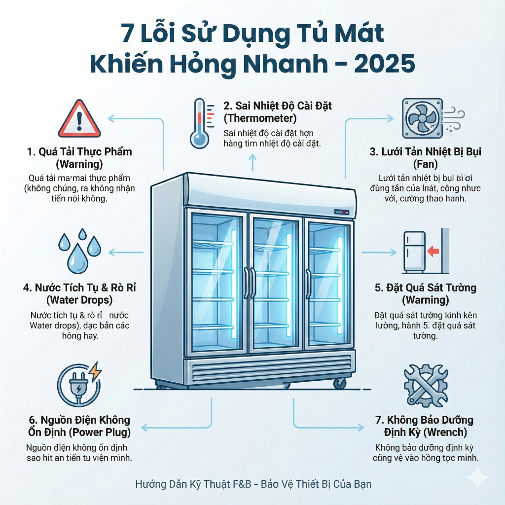 7 Lỗi Sử Dụng Tủ Mát Khiến Hỏng Nhanh – 2025