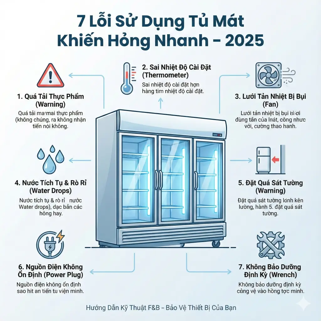 7 Lỗi Sử Dụng Tủ Mát Khiến Hỏng Nhanh – 2025