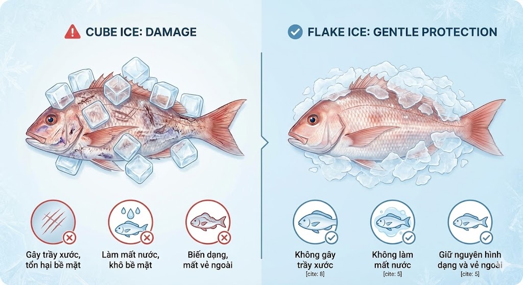 Đá vảy không làm dập hải sản