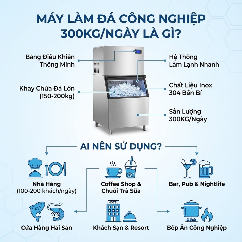 Máy Làm Đá Viên 300kg