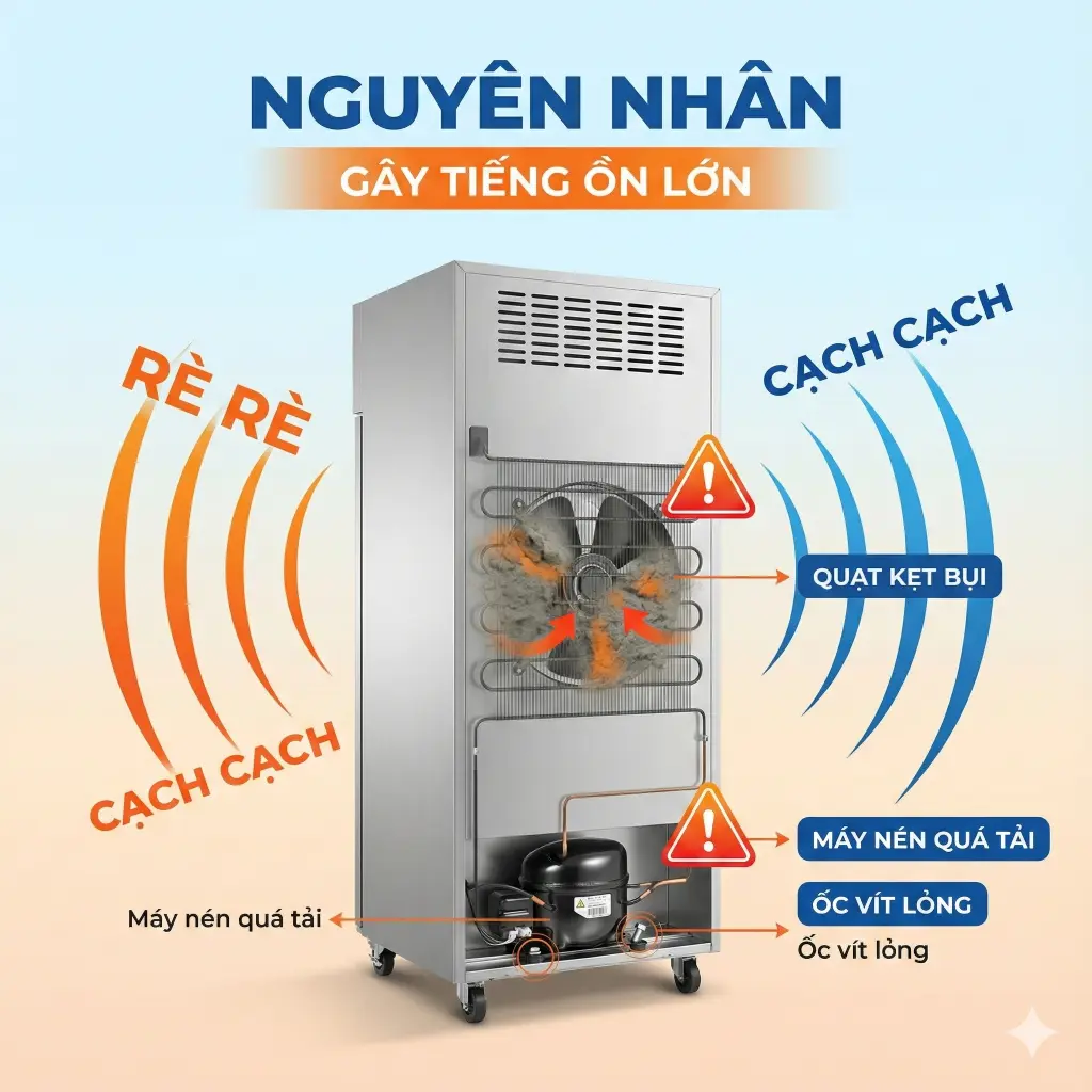 TỦ MÁT PHÁT RA TIẾNG KÊU TO