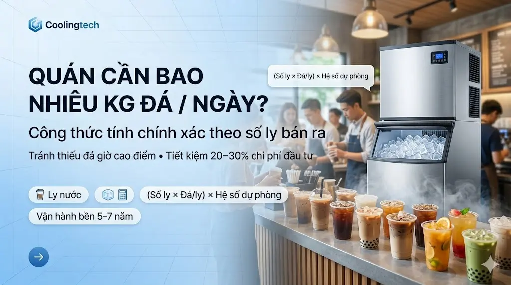 Quán Cần Bao Nhiêu Kg Đá/Ngày – Công Thức Tính Chính Xác Theo Số Ly Bán Ra