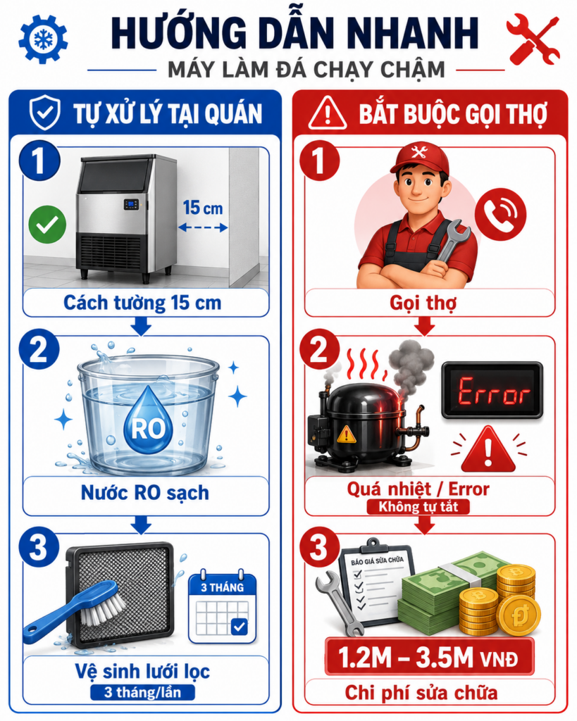 Máy Làm Đá Tạo Đá Chậm